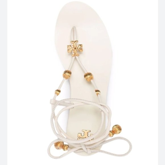 💯TORY BURCH CAPRI FLAT LACE-UP SANDAL - Picture 4 of 10